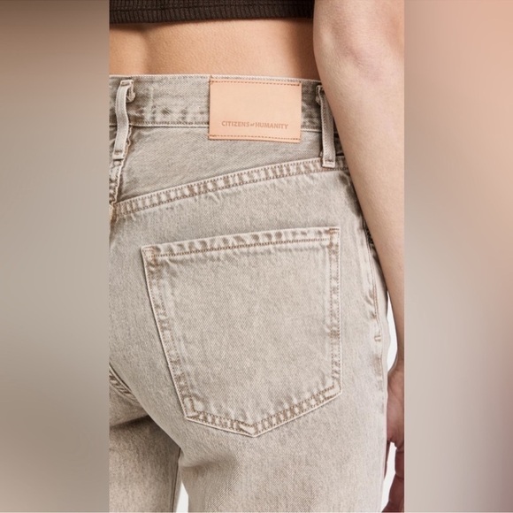 CITIZENS OF HUMANITY Jolene High-Rise Straight Cropped Jeans Ponytail - Picture 3 of 13